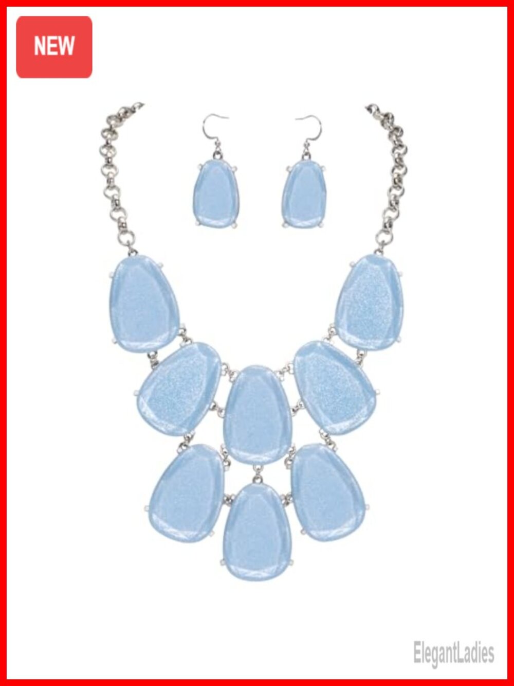 Chunky Bubble Statement Collar Necklace with Earrings Zinc Alloy